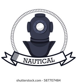 nautical frame with ship