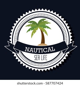 nautical frame with tree palm