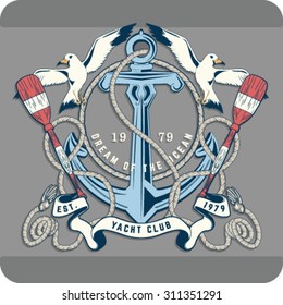 Nautical graphic design, Sailing Collection.