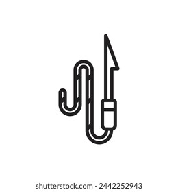Nautical Harpoon Outline Icon Vector Illustration