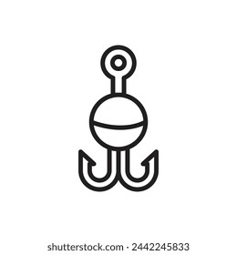 Nautical Hook Outline Icon Vector Illustration