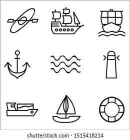 Nautical icon collection. Vector illustration.