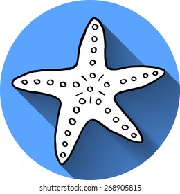 Nautical icon in flat style. Sea star.