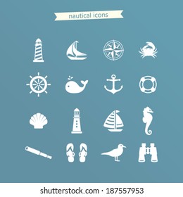 Nautical icon set