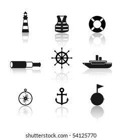 Nautical icon set