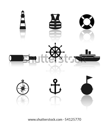 Nautical icon set