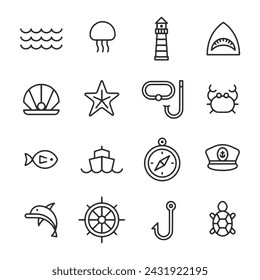 Nautische Icon Set Vektor-Illustration