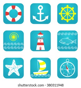 Nautical icons set