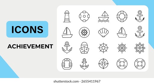 Nautical Icons Set for Design Projects