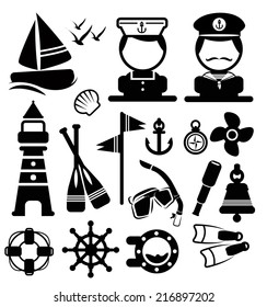 Nautical  icons set vector