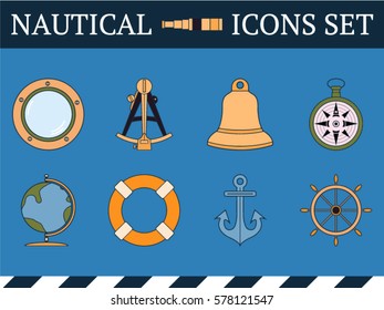 Nautical icons vector set