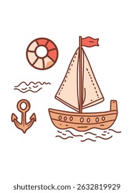 ilustração náutica, ilustração de vetor de arte