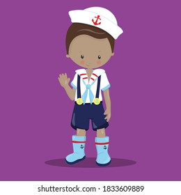 Nautical Kids boy 02 Vector Illustration