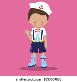 Nautical Kids boy 11 Vector Illustration