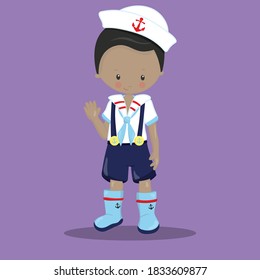 Nautical Kids boy 12 Vector Illustration