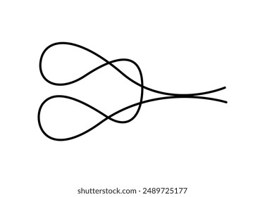 Nautical knots rope continuous one line art vector illustration