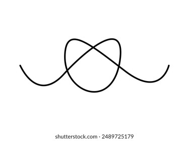 Nautical knots rope continuous one line art vector illustration