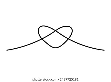 Nautical knots rope continuous one line art vector illustration