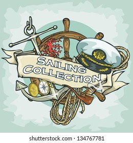 Nautical Label with sample text, Sailing Collection