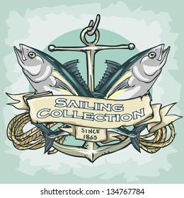 Nautical Label with sample text, Sailing Collection