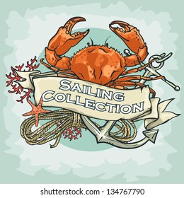 Nautical Label with sample text, Sailing Collection