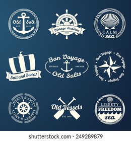 Nautical labels set - 9 different designs
