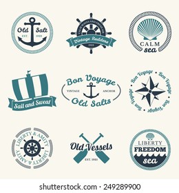 Nautical labels set - 9 different designs