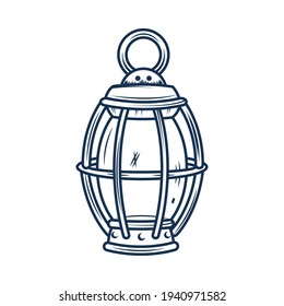 nautical lantern on white background