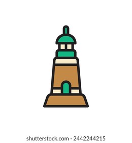 Nautical Lighthouse Icon Vector Illustration