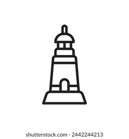 Nautical Lighthouse Outline Icon Vector Illustration