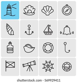 Nautical line icons