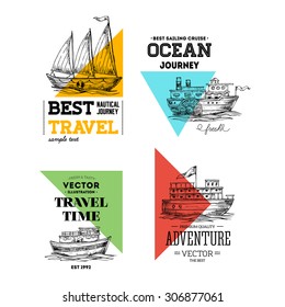 Nautical logo collection. Nautical design. Vector illustration