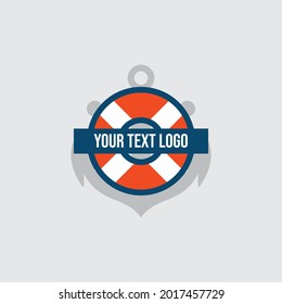 nautical logo concept with buoy and anchor symbols
