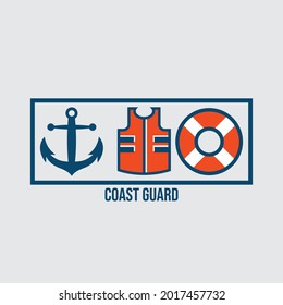 nautical logo concept with buoy and anchor symbols