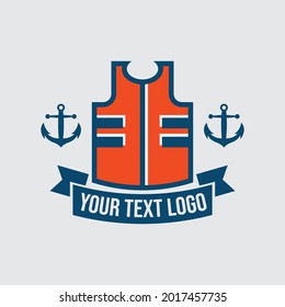 concepto de logotipo náutico con símbolos de boya y ancla