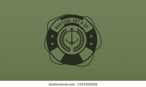 Nautical Logo Design Concept Vector. Marine and Maritime Logo Template