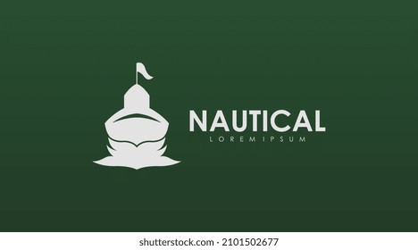 Nautical Logo Design Concept Vector. Marine and Maritime Logo Template