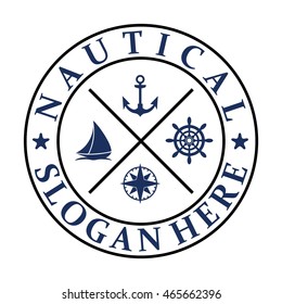 Nautical logo design template