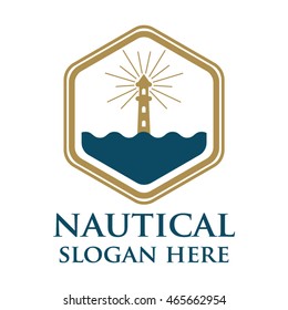 Nautical logo design template