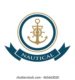 Nautical Logo Design Template Stock Vector (Royalty Free) 465663020 ...