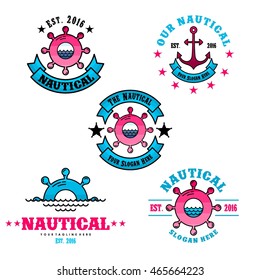 Nautical logo design template