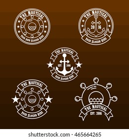Nautical logo design template