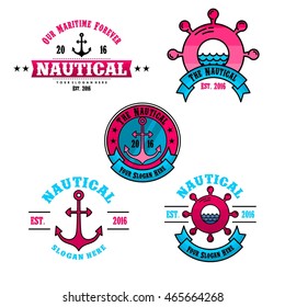 Nautical logo design template