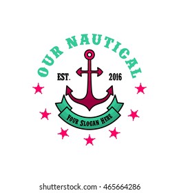 Nautical logo design template