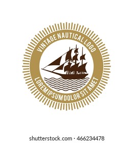 Nautical Logo Design Template Stock Vector (Royalty Free) 466234478 ...