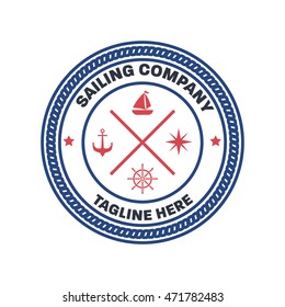 Nautical logo design template