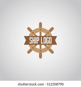 Nautical Logo Design Template. Ship Logo Vector Illustration