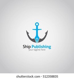 Nautical Logo Design Template. Ship Logo Vector Illustration