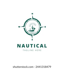 Nautical logo design template Vector