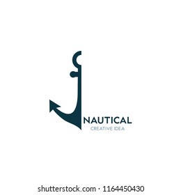 Nautical logo design templates on white background